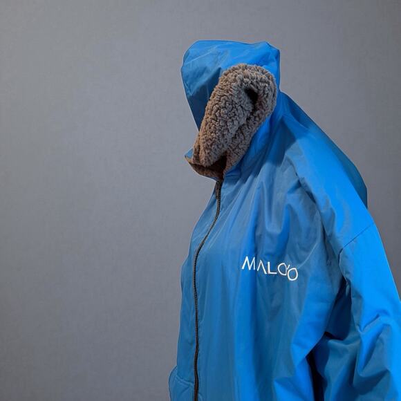 Malo’o Swim Parka Dry Coat Unisex XL Blue Full-Zip Hooded Fleece Lined Long - Picture 6 of 11